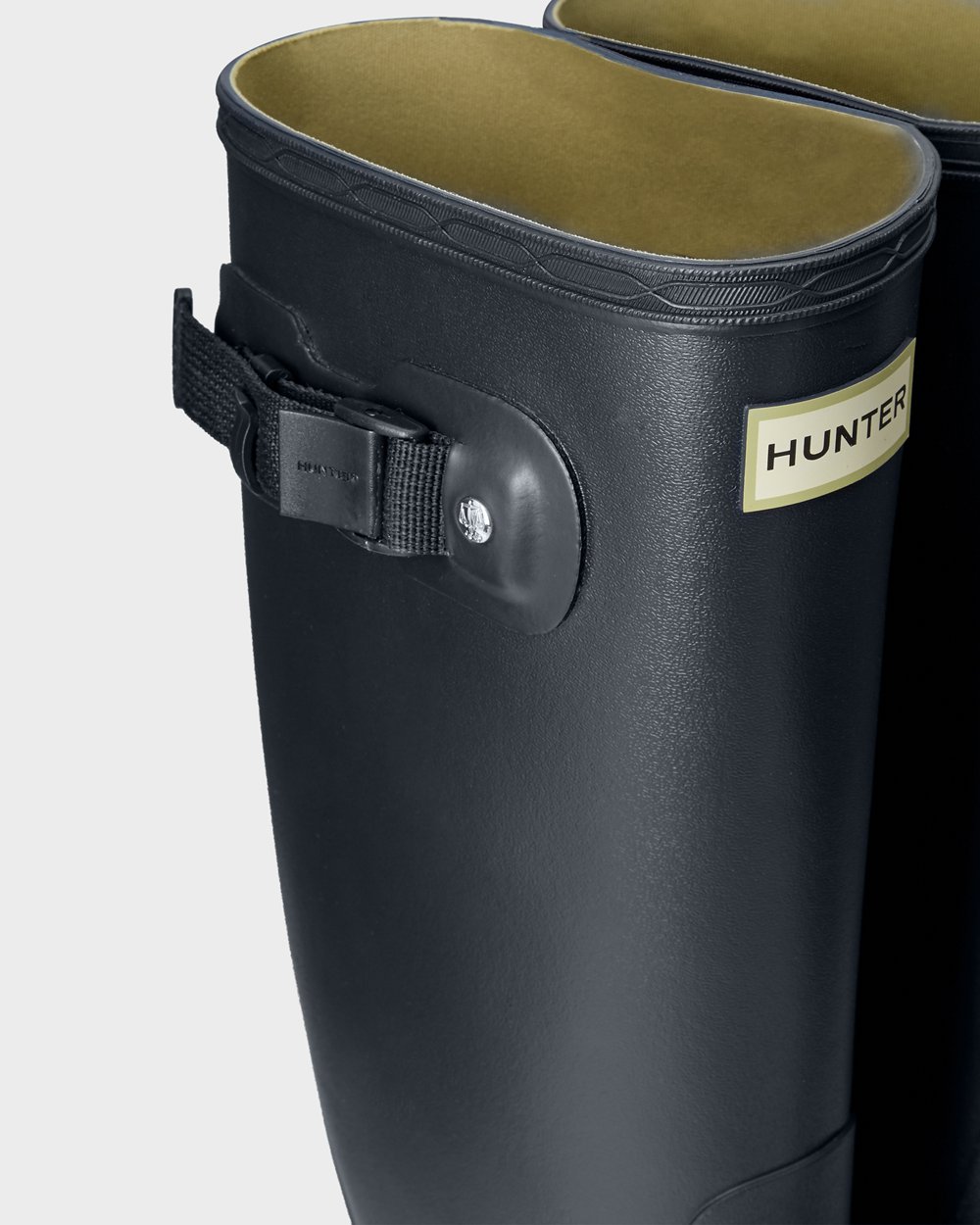 Botas de Lluvia Anchas Hunter Mujer - Huntress Leg - Azul Marino - QBJILMS-90